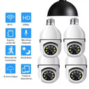 Câmera De Segurança À Prova D'água Infravermelha Sem Fio Lâmpada 360 Rotação Externa