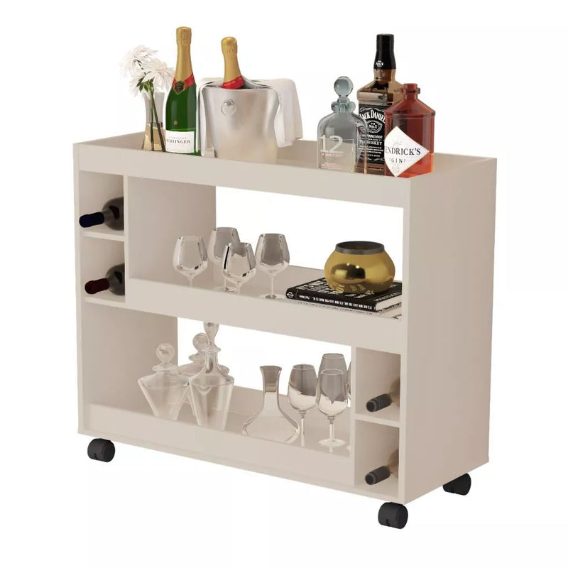 Aparador Buffet Multiuso com Adega e Rodízio Cantinho do Café Sala Cozinha Recepção Decoração Retrô