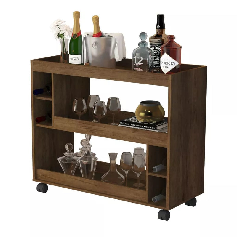 Aparador Buffet Multiuso com Adega e Rodízio Cantinho do Café Sala Cozinha Recepção Decoração Retrô