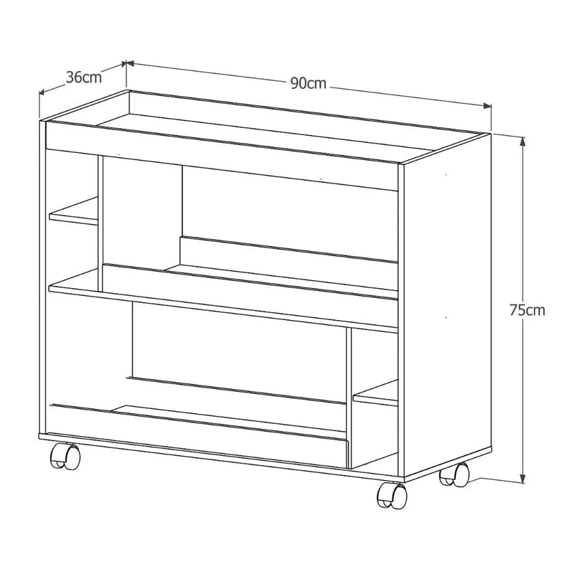 Aparador Buffet Multiuso com Adega e Rodízio Cantinho do Café Sala Cozinha Recepção Decoração Retrô