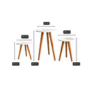 Kit Trio Jogo de Mesinhas Lateral Redondas Sala Pé Palito Retro