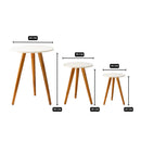 Kit Trio Jogo de Mesinhas Lateral Redondas Sala Pé Palito Retro