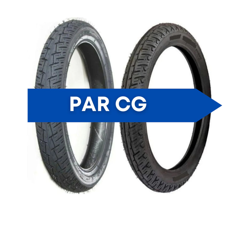 Par Pneu CG 125 Titan 150 Fan 160 YBR Honda Yamaha 90/90-18 e 2.75-18 + Brinde  02 Câmara de Ar