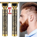 Kit 2  Máquina de Cortar Cabelo Barbeiro Dragão Profissional Elétrica Bateria Recarregável