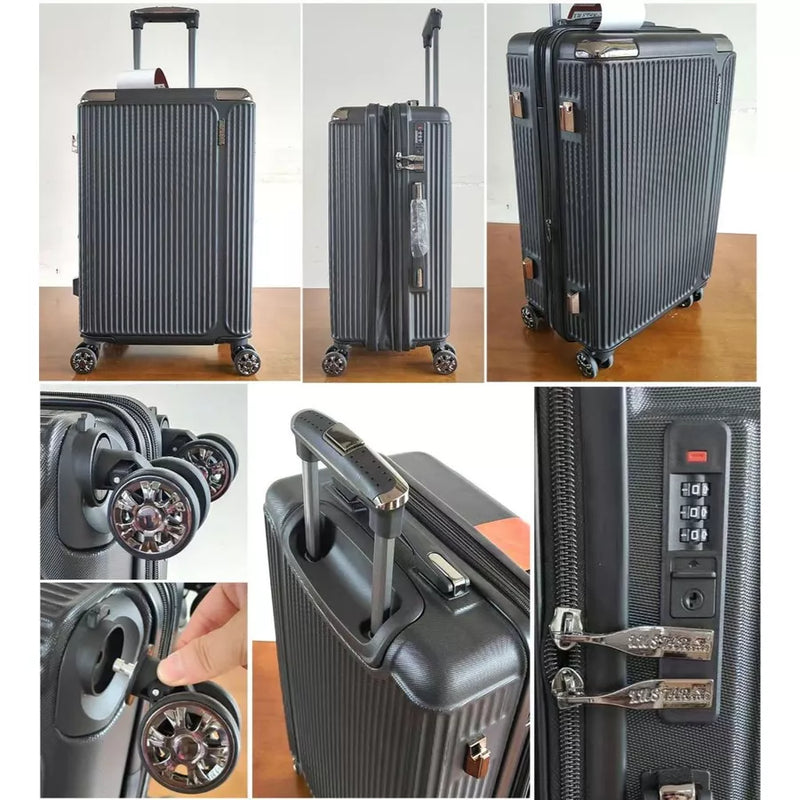 Mala De Bordo Linha Premium 10KG, Zíper Dupla,Rodinha Dupla 360°,Cadeado Embutido,Material Leve ABS