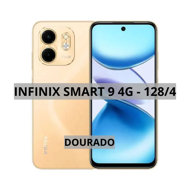 Infinix Smart 9, 128GB 4GB RAM, Câmera 13MP, Processador Mediatek Hélio G81, Bateria 5000MAH, Versão global, Lacrado
