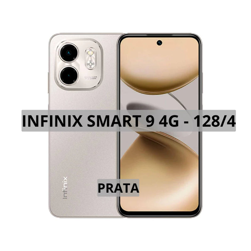 Infinix Smart 9, 128GB 4GB RAM, Câmera 13MP, Processador Mediatek Hélio G81, Bateria 5000MAH, Versão global, Lacrado