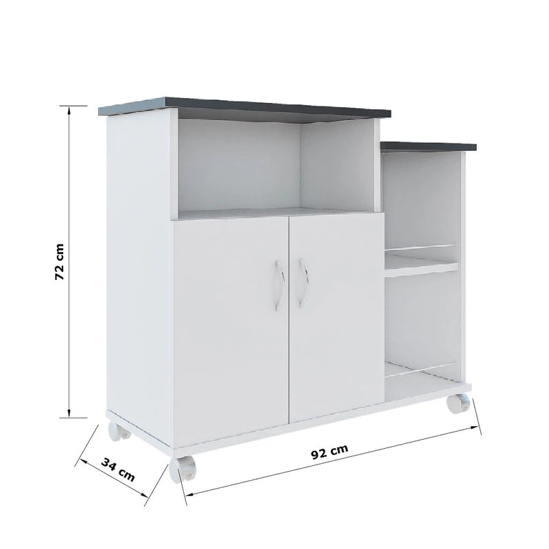 Armário Cozinha Para Microondas ou Forno Elétrico com Rodinhas