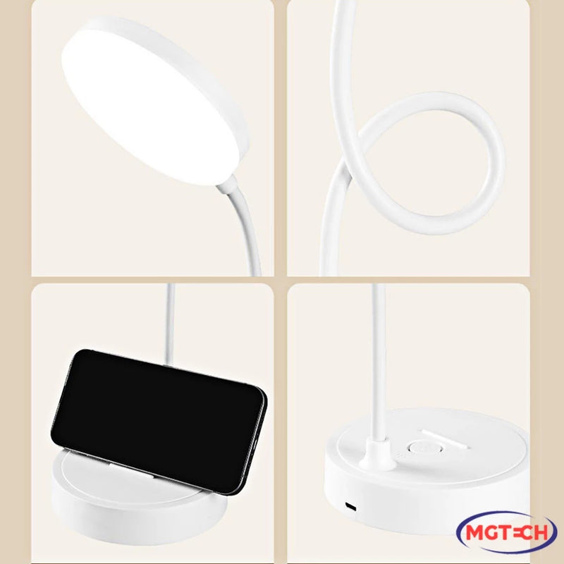 Luminária Abajur de Mesa LED Luz Recarregável Touch Haste Flexível Lâmpada De Estudo Sem Fio BigTech
