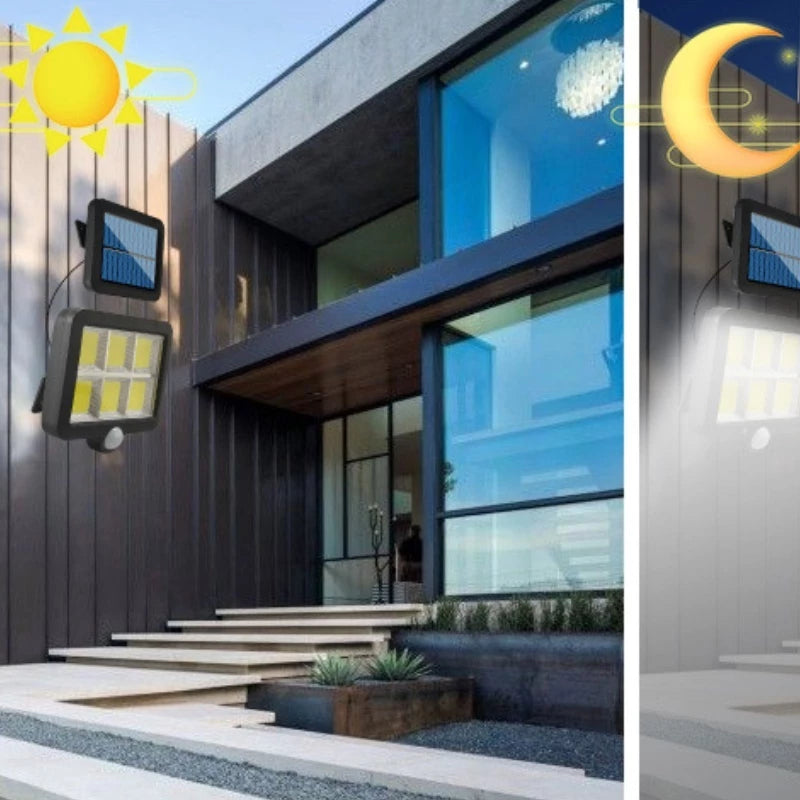 Luz Solar de Parede 20W com Sensor Independente - Iluminação Externa Eficiente e Sustentável