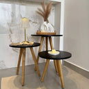 Kit Trio Jogo de Mesinhas Lateral Redondas Sala Pé Palito Retro