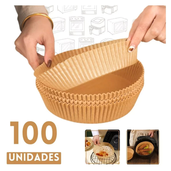 Forma De Airfryer Descartável Redondo Antiaderente Para Cozimento Papel Fritadeira Cozimento Protetor Forro Tapete