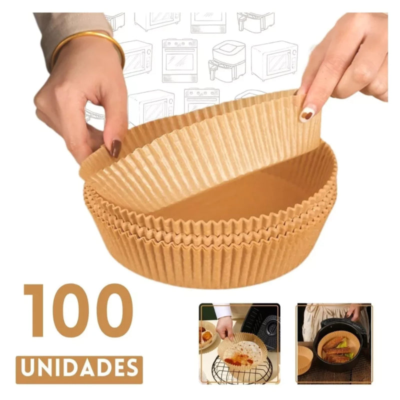 Forma De Airfryer Descartável Redondo Antiaderente Para Cozimento Papel Fritadeira Cozimento Protetor Forro Tapete