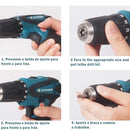 Furadeira Parafusadeira 3/8" bateria 21V com maleta e acessórios/ECOSEN Furadeira elétrica premium