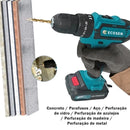 Furadeira Parafusadeira 3/8" bateria 21V com maleta e acessórios/ECOSEN Furadeira elétrica premium