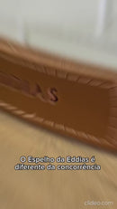 Espelho Adnet Redondo De Parede Decorativo 50cm Com Costura Alça Sala Quarto Banheiro