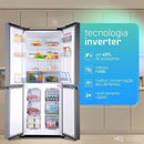 Geladeira Refrigerador HQ Frost Free Inverter Multidoor 426 Litros Cinza