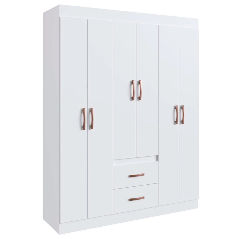 Guarda-Roupa de Solteiro Montevideu 6 Portas 2 Gavetas