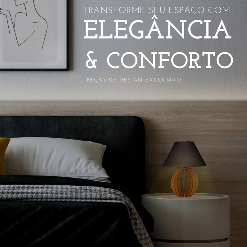 Kit Abajur Luminária De Mdf Para Mesa/Quarto Luminária Mesa