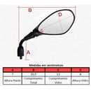 Retrovisor Espelho Moto Bmw F800 Gs Rosca Honda Fixo Haste Curta Cb300 Titan Fan Cg Xre Cb Twister