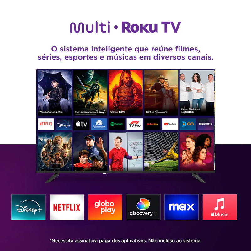 Smart TV DLED 43 FHD Multi Roku 3HDMI 2USB Wi-Fi