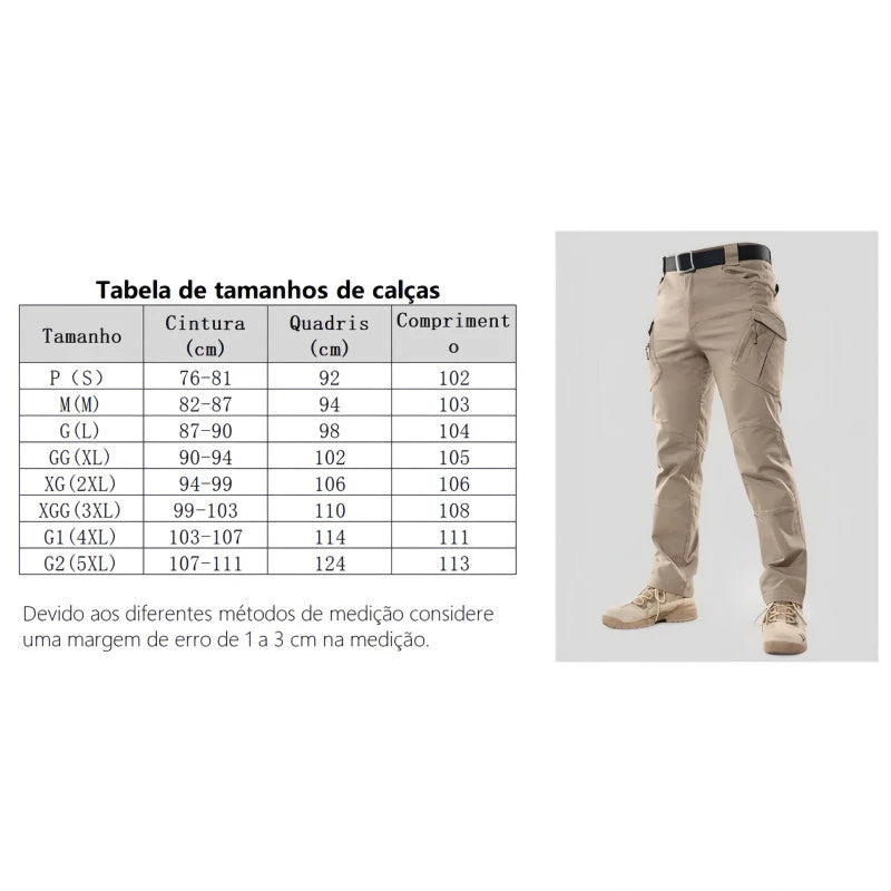 Kit 3 - Calça Tática Militar Impermeável - Delta Force + Cinto