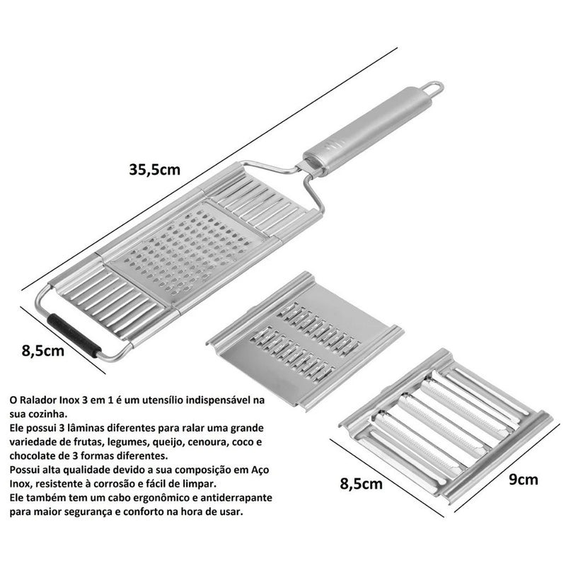 Ralador Profissional de Legumes Multiuso Com 4 Lâminas