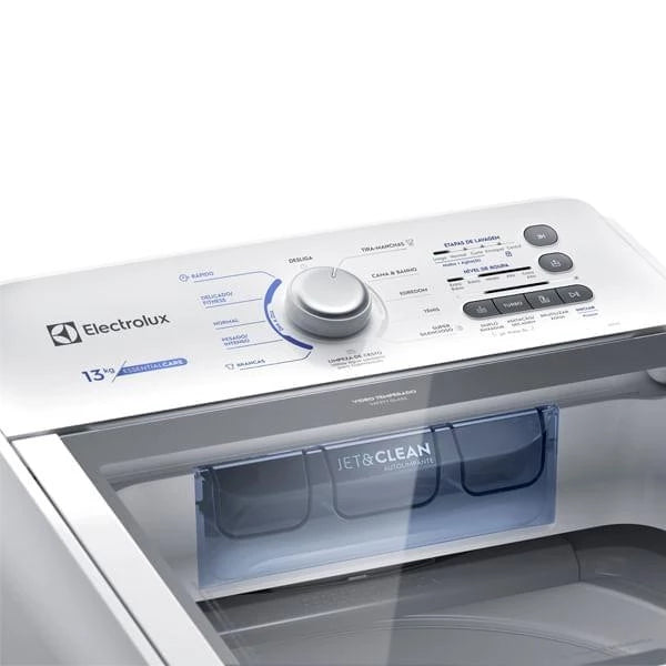 Máquina de Lavar Electrolux 13kg Branca Essential Care com Cesto Inox e Jet&Clean (LED13)