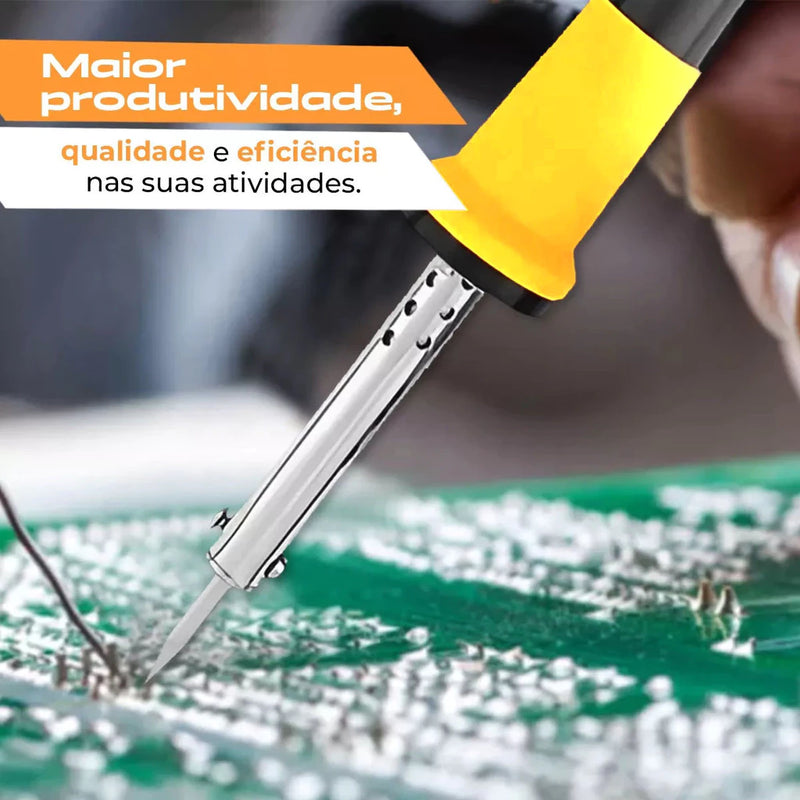 Kit Ferro De Solda Soldar Soldador 60w + Estranho