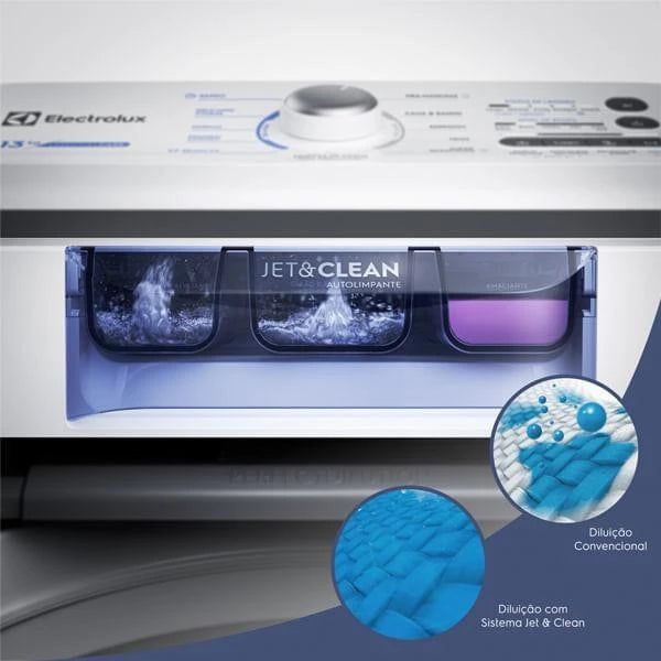 Máquina de Lavar Electrolux 13kg Branca Essential Care com Cesto Inox e Jet&Clean (LED13)