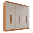 Guarda-roupa Casal 6 Portas 2 Gavetas França Cinamomo/Off White