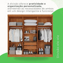 Guarda-roupa Casal 6 Portas 2 Gavetas França Cinamomo/Off White