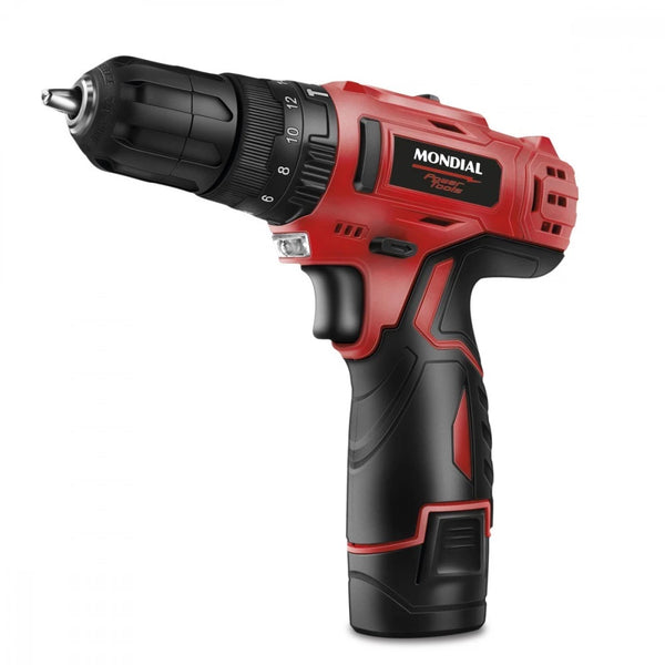 Furadeira Parafusadeira de impacto 3/8" a bateria 12V com maleta e acessórios - PI-10MA - Mondial