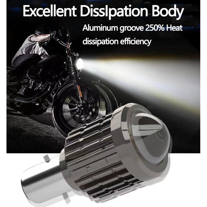 Lâmpadas De Farol De Motocicleta HCC_Howdi-H4/H6 CSP 12V LED Super Brilhante 12000LM